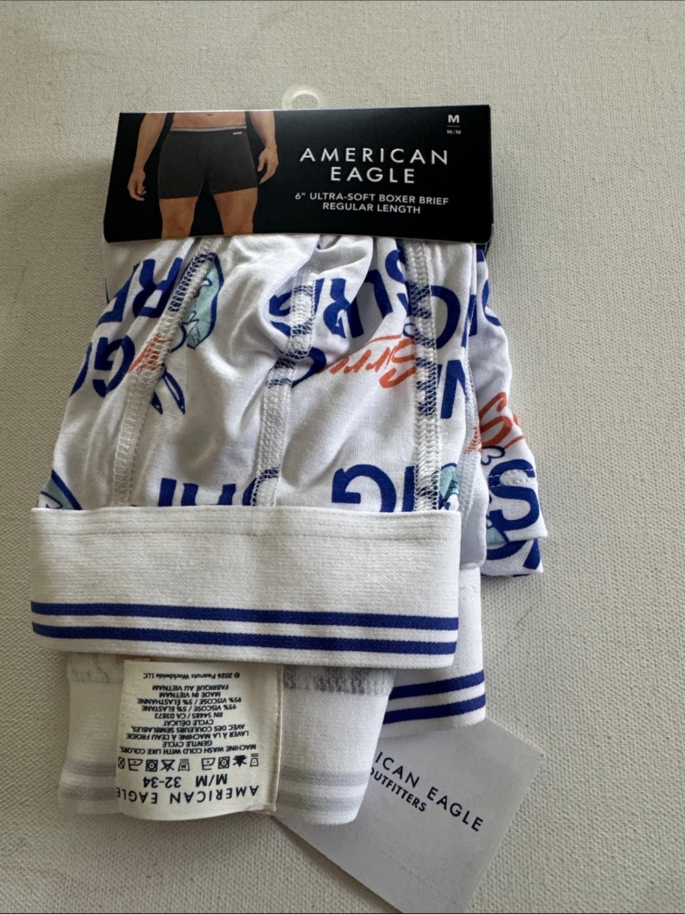 Snoopy Boxer Briefs Mens Medium American Eagle Surfing
